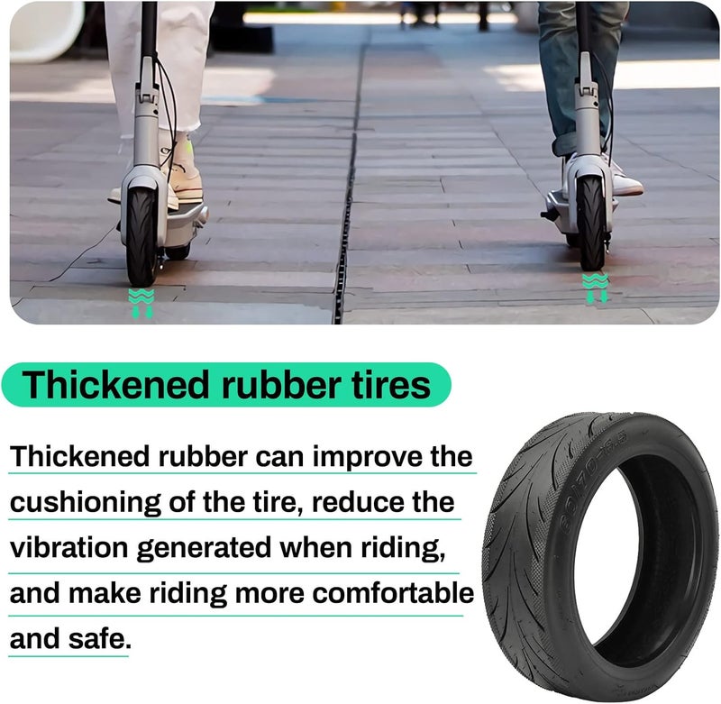 ESCKW 60/70-6.5 Sscooter Tire Tubeless Tires Compatible for Segway Ninebot Max G30/G30E/G30LP Electric Scooter Wheels Tire Replacement Rubber Tires 60/70-6.5 Anti-Slip Vacuum Tire - Image 4